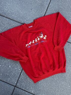 Vintage 90s Duck Graphic Crewneck Sweatshirt Medium Hanes Comedy Sweater